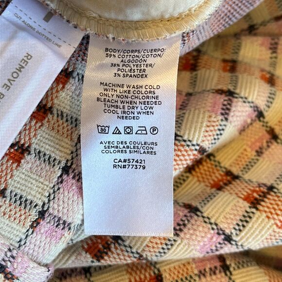 Ann Taylor Belted Mini Skirt Plaid Wrap Pink Orange Pockets Retro 12P NEW NWT - Picture 7 of 7